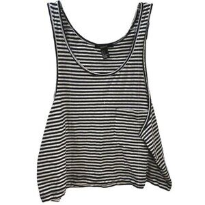 NEW‎ Forever 21 Shirt Girl Crop Top Tank Top Sleeveless Striped Small